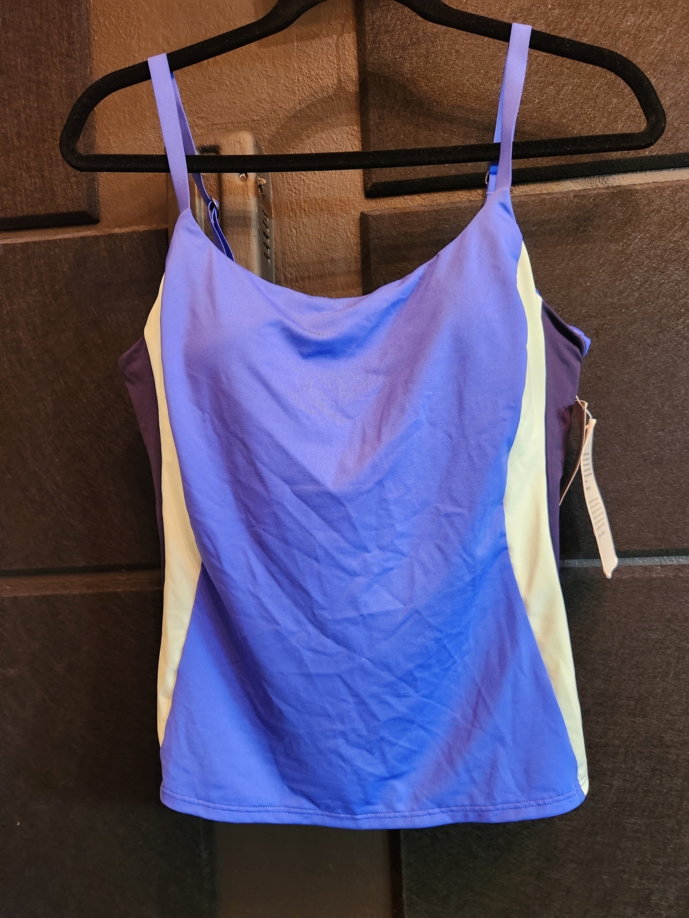 Athleta Blue & Cream Colorblock Tank Top NWT Size 36B/C - Picture 5 of 16